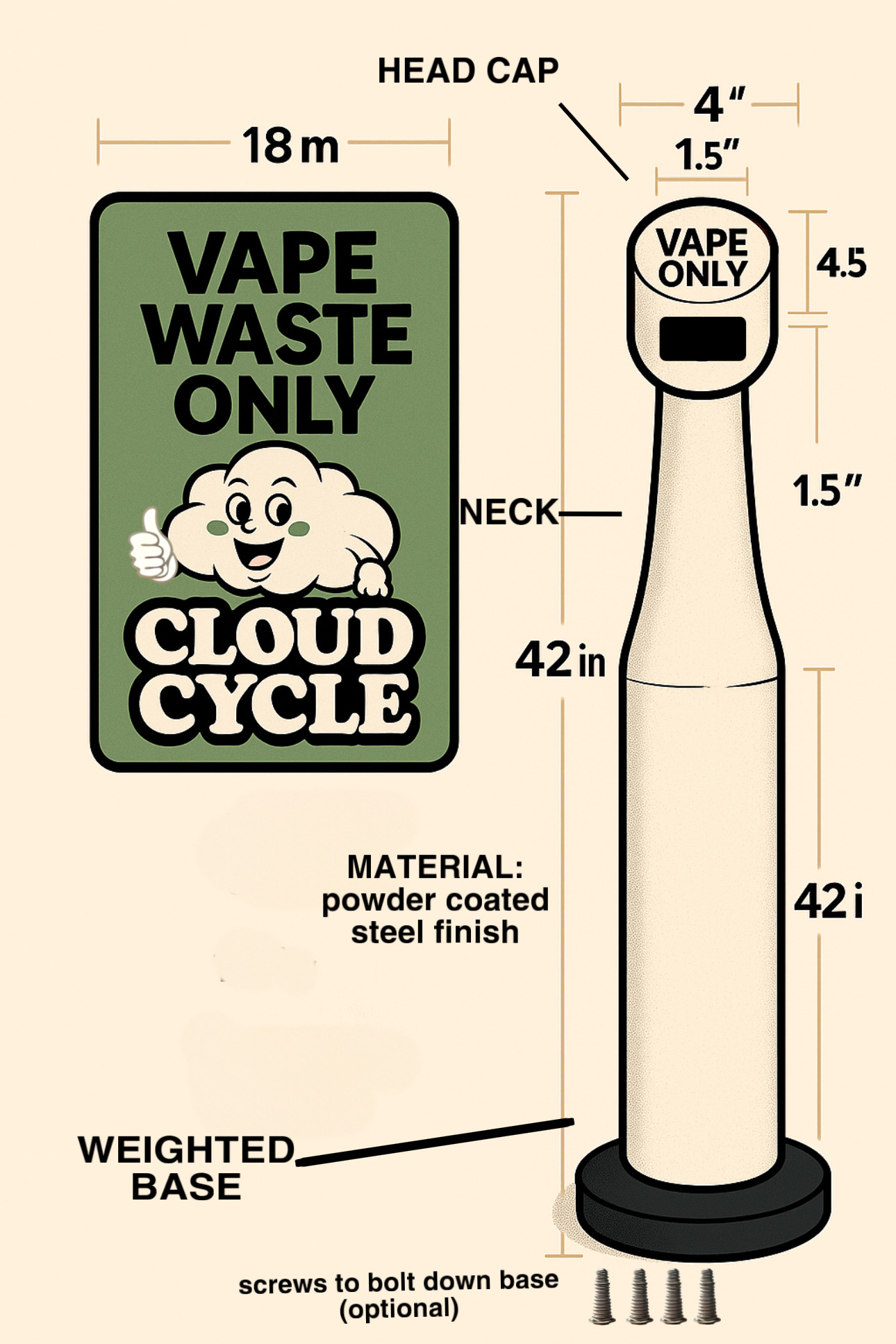 CloudCycle vape waste disposal product specification concept